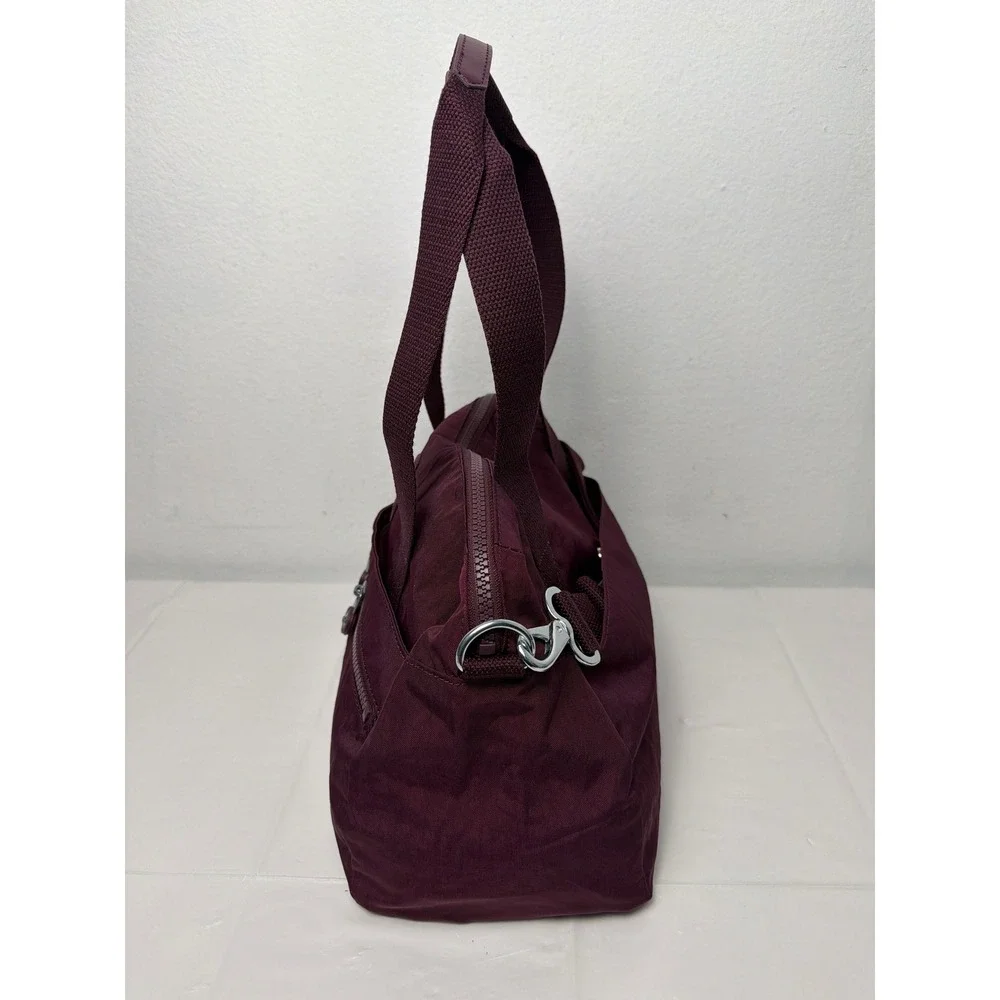 Kipling Klara Satchel Crossbody Bag Dark Plum Tonal Nylon KIA414 New